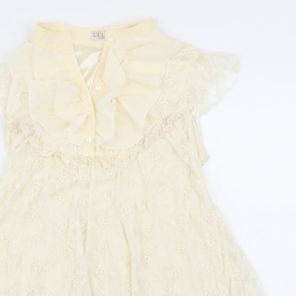 lily.j Girls Beige Geometric  Fit & Flare  Size M