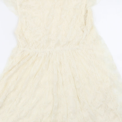 lily.j Girls Beige Geometric  Fit & Flare  Size M