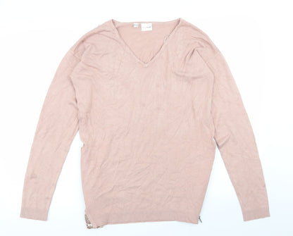 Womens UK Size S Body Flirt Pink Basic T-Shirt