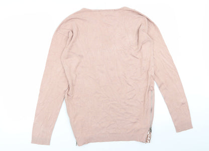 Womens UK Size S Body Flirt Pink Basic T-Shirt