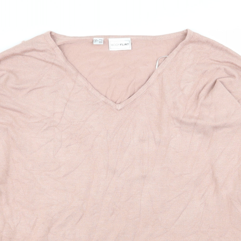 Womens UK Size S Body Flirt Pink Basic T-Shirt
