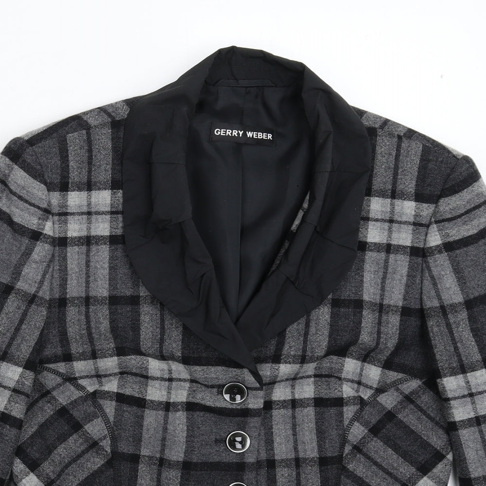 Gerry Weber Womens Grey Check  Jacket Blazer Size 12
