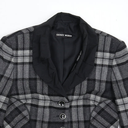 Gerry Weber Womens Grey Check  Jacket Blazer Size 12