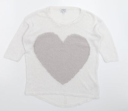Womens UK Size 12 NEXT White Pullover Jumper