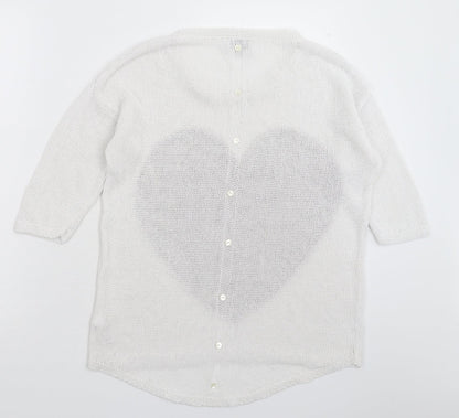 Womens UK Size 12 NEXT White Pullover Jumper