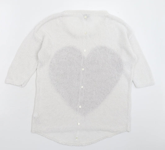 Womens UK Size 12 NEXT White Pullover Jumper