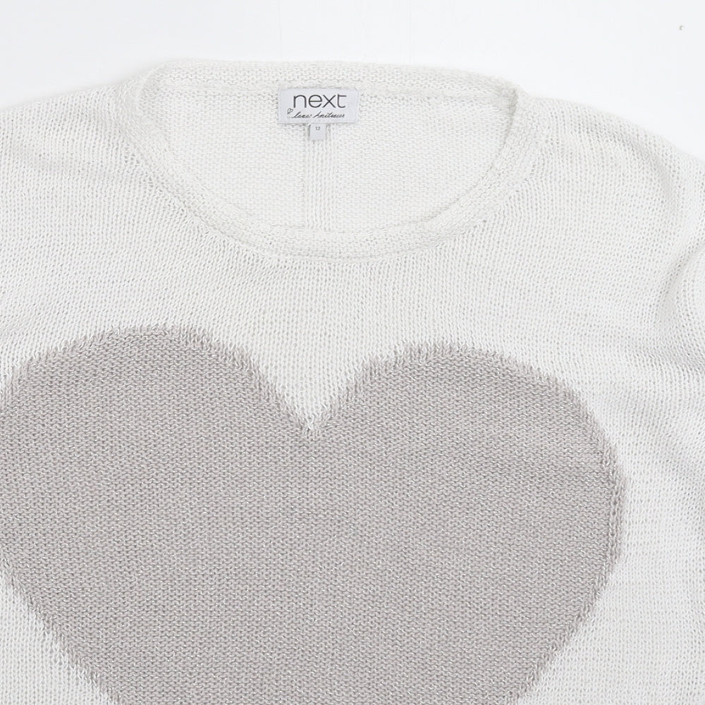 Womens UK Size 12 NEXT White Pullover Jumper