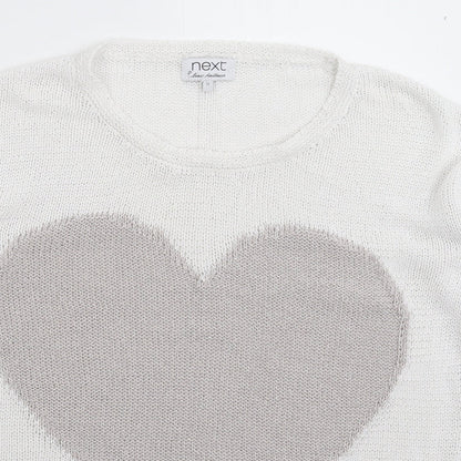 Womens UK Size 12 NEXT White Pullover Jumper