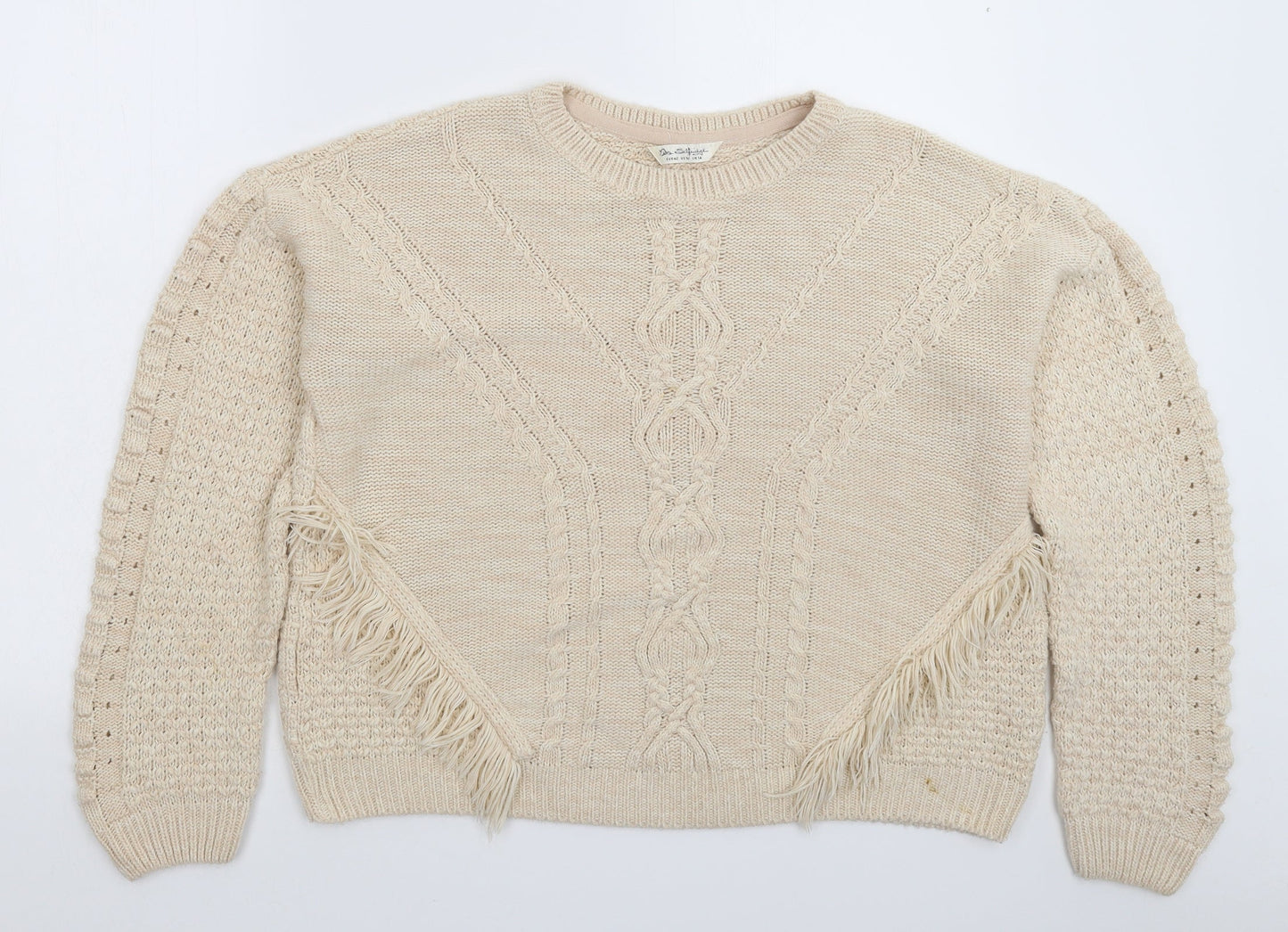Womens UK Size 14 Marks and Spencer Beige Pullover Jumper