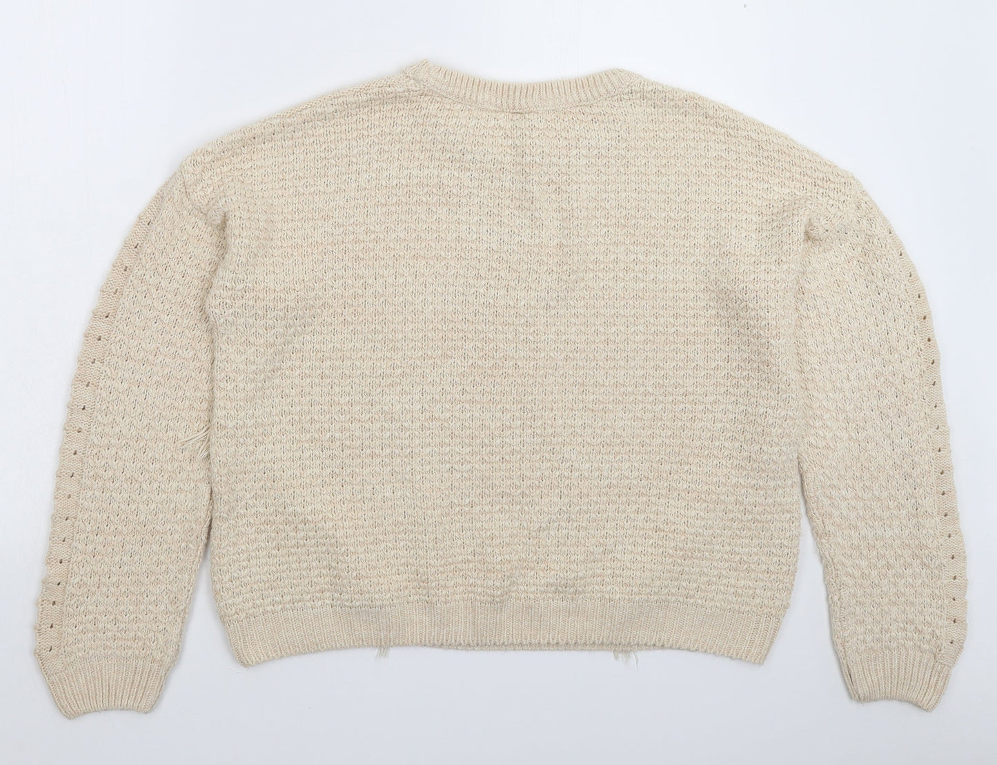 Womens UK Size 14 Marks and Spencer Beige Pullover Jumper