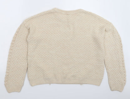 Womens UK Size 14 Marks and Spencer Beige Pullover Jumper
