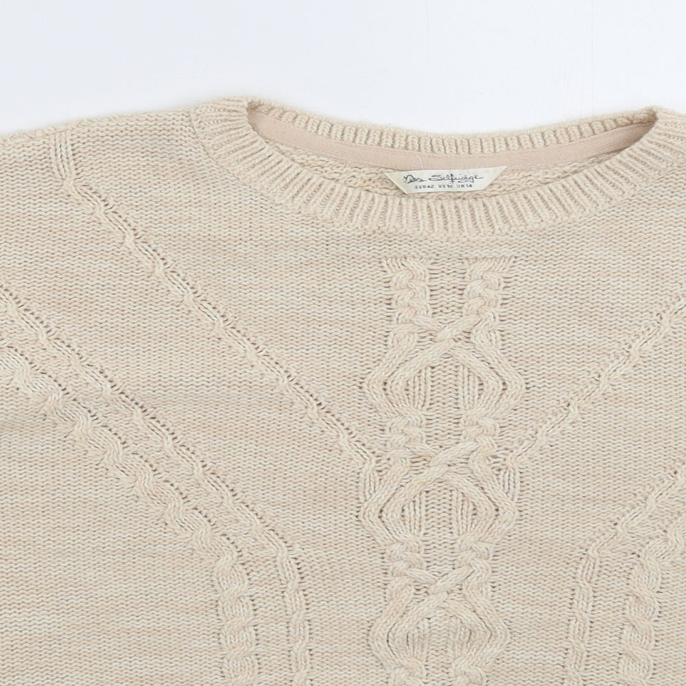 Womens UK Size 14 Marks and Spencer Beige Pullover Jumper