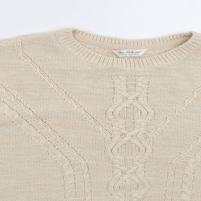 Womens UK Size 14 Marks and Spencer Beige Pullover Jumper