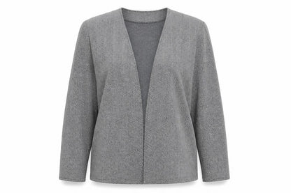 WEEKENDERS Womens Grey Herringbone  Jacket Blazer Size M