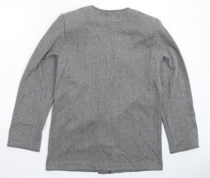 WEEKENDERS Womens Grey Herringbone  Jacket Blazer Size M