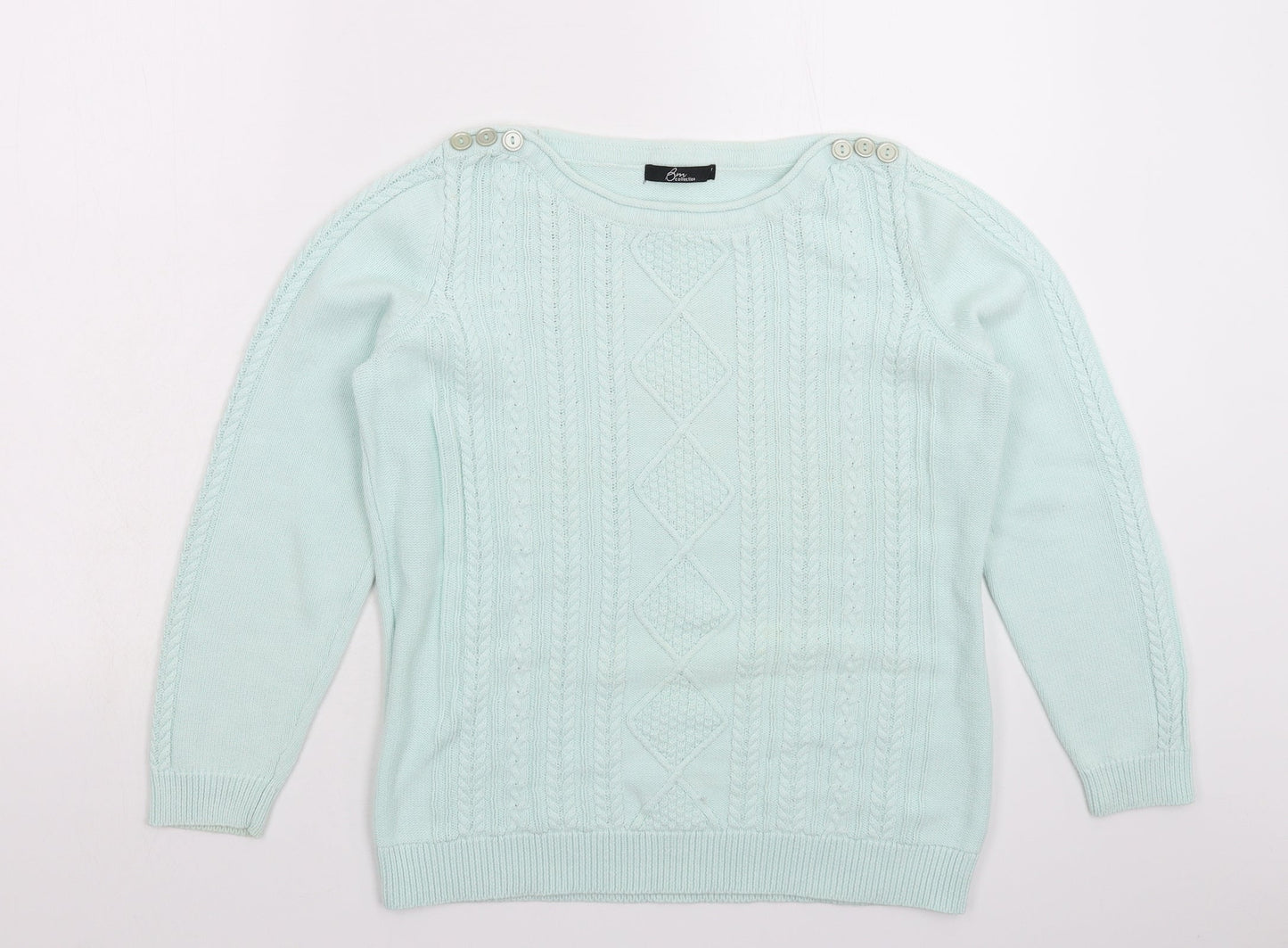 Womens UK Size S BM Green Pullover Jumper
