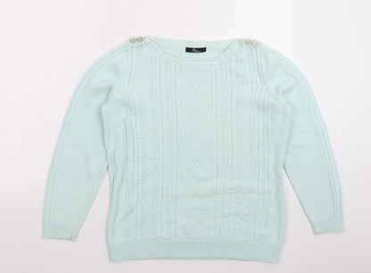 Womens UK Size S BM Green Pullover Jumper