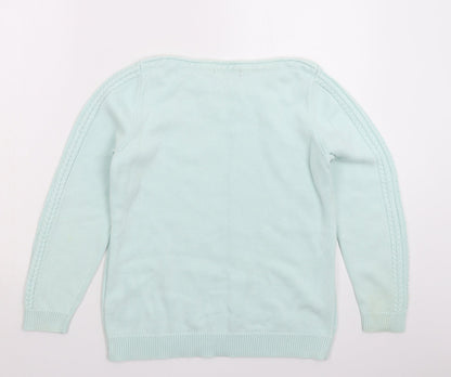 Womens UK Size S BM Green Pullover Jumper