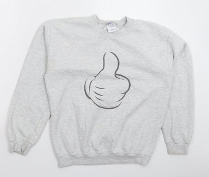 Mens UK Size S Gildan Grey Pullover Sweatshirt