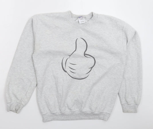 Mens UK Size S Gildan Grey Pullover Sweatshirt