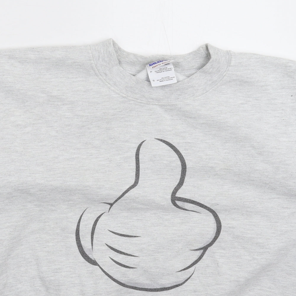 Mens UK Size S Gildan Grey Pullover Sweatshirt