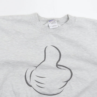 Mens UK Size S Gildan Grey Pullover Sweatshirt