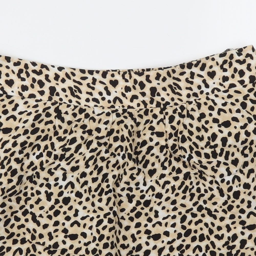 Papaya Womens Brown Animal Print  Flare Skirt Size 8