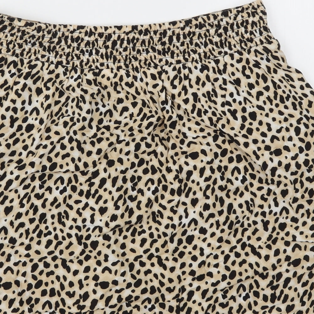 Papaya Womens Brown Animal Print  Flare Skirt Size 8