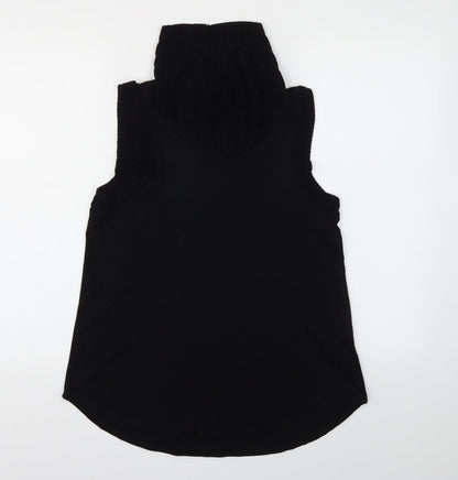 Womens UK Size M Cupio Black Basic T-Shirt