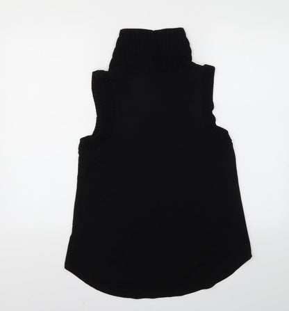 Womens UK Size M Cupio Black Basic T-Shirt