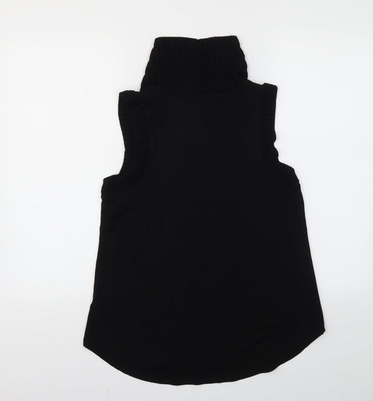 Womens UK Size M Cupio Black Basic T-Shirt