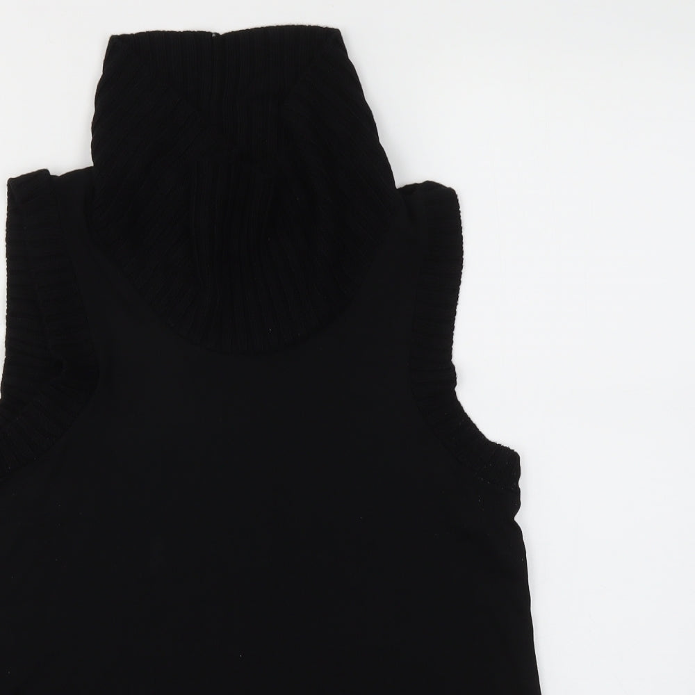 Womens UK Size M Cupio Black Basic T-Shirt