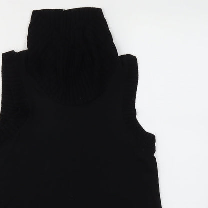 Womens UK Size M Cupio Black Basic T-Shirt
