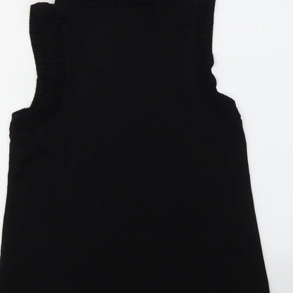 Womens UK Size M Cupio Black Basic T-Shirt
