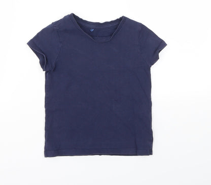 George Girls Blue Paisley  Basic T-Shirt Size 2-3 Years