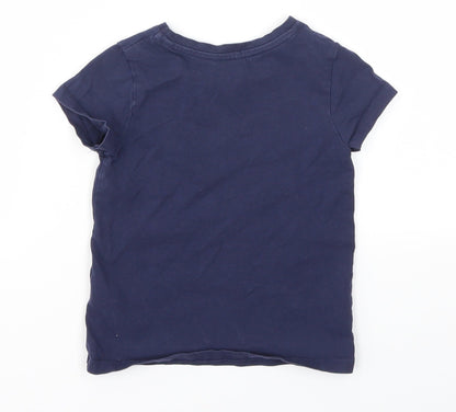 George Girls Blue Paisley  Basic T-Shirt Size 2-3 Years