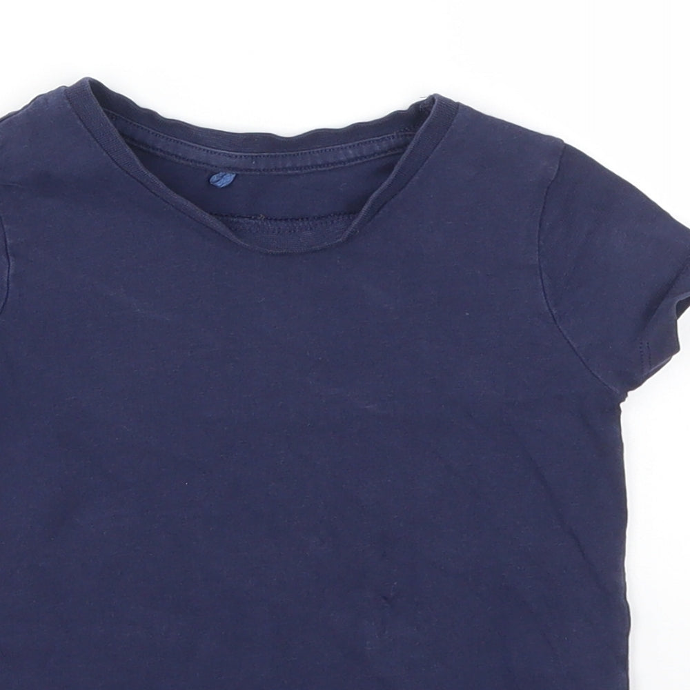 George Girls Blue Paisley  Basic T-Shirt Size 2-3 Years