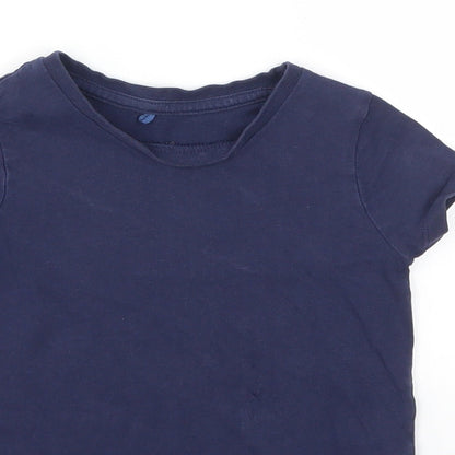 George Girls Blue Paisley  Basic T-Shirt Size 2-3 Years