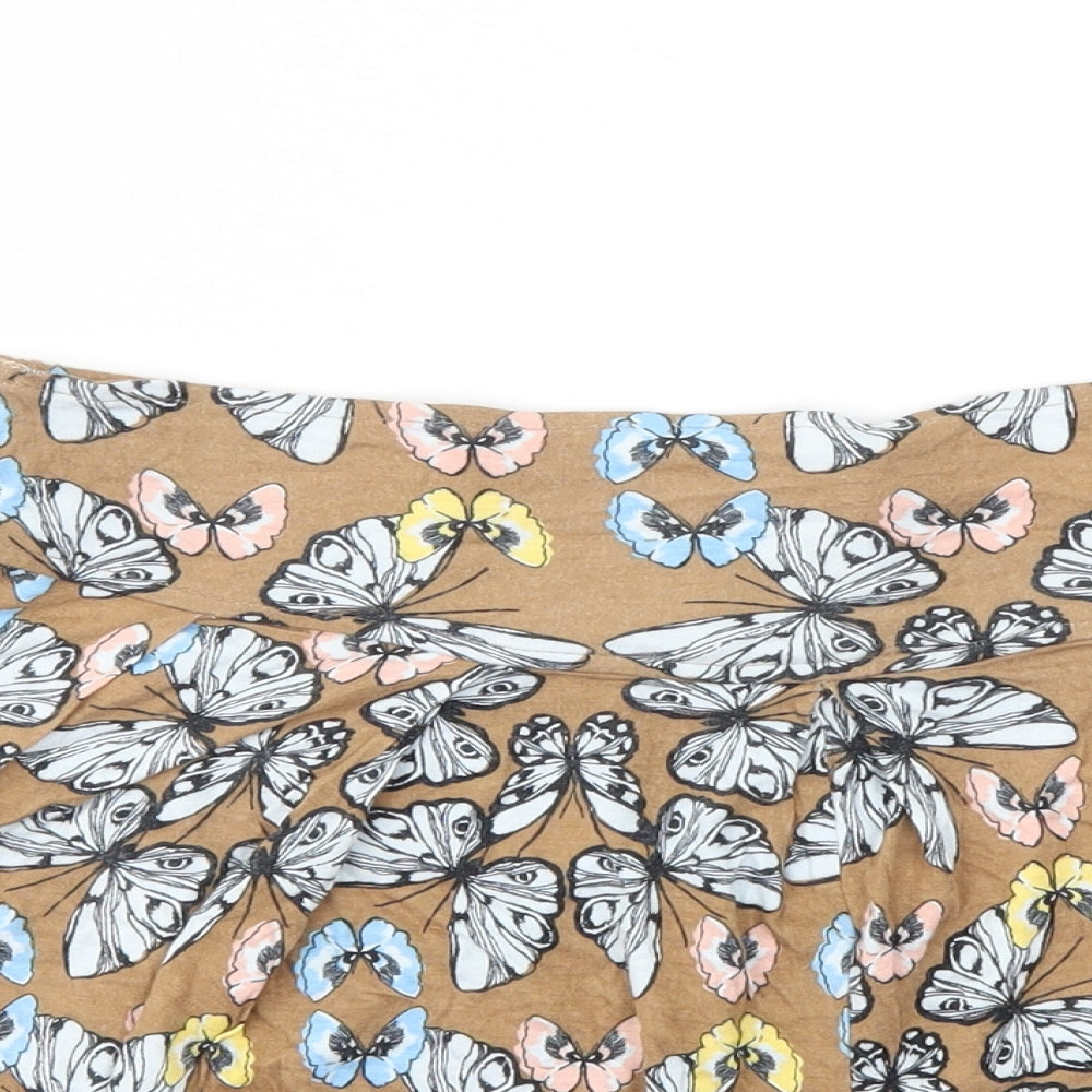 River Island Womens Multicoloured Animal Print  Cut-Off Shorts Size 8 - Stretch waistband