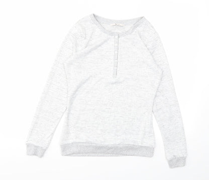 TU Womens Grey Striped  Basic T-Shirt Size 10