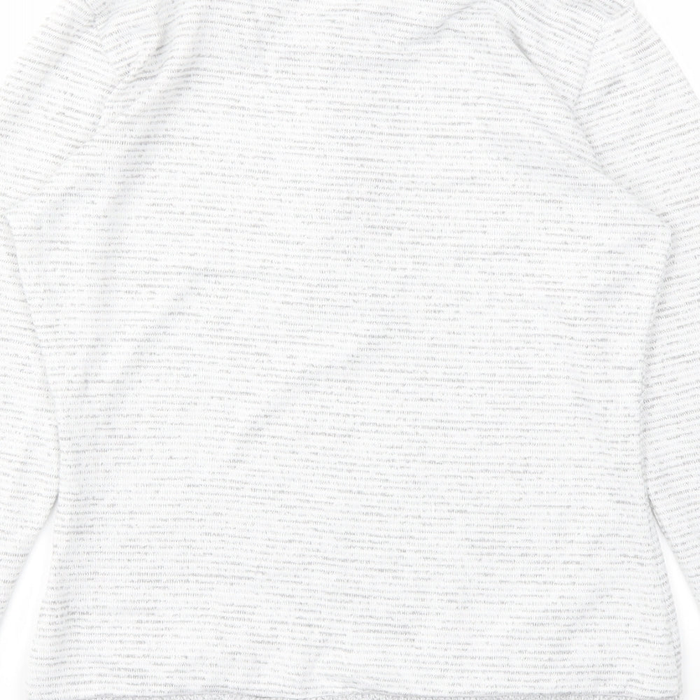 TU Womens Grey Striped  Basic T-Shirt Size 10