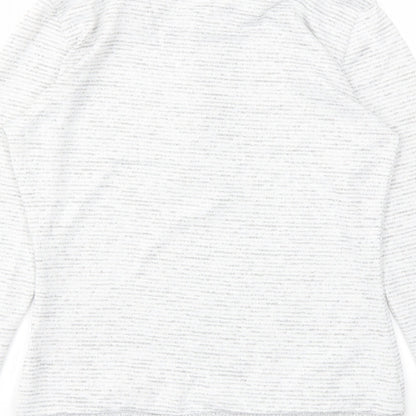 TU Womens Grey Striped  Basic T-Shirt Size 10