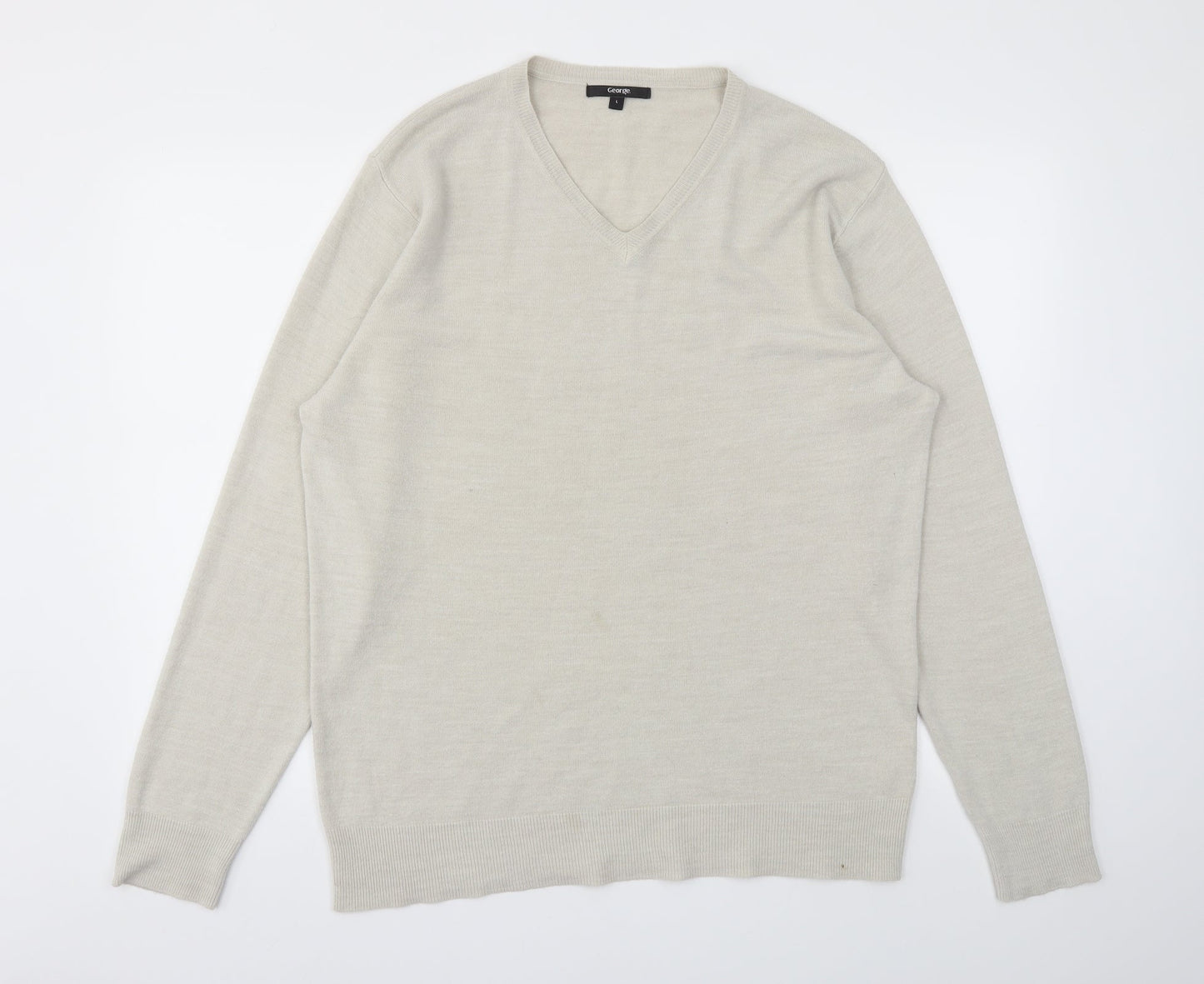 George Mens Beige   Pullover Sweatshirt Size L