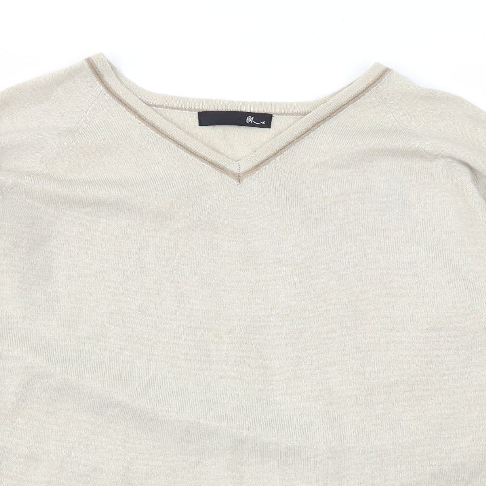 Mens UK Size L BHS Beige Pullover Sweatshirt