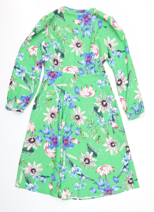 H&M Womens Multicoloured Floral  Fit & Flare  Size 8