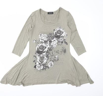 Womens UK Size 10 Femme Brown Basic T-Shirt