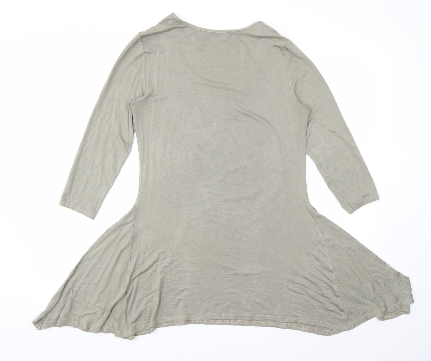 Womens UK Size 10 Femme Brown Basic T-Shirt