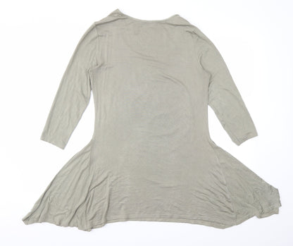Womens UK Size 10 Femme Brown Basic T-Shirt