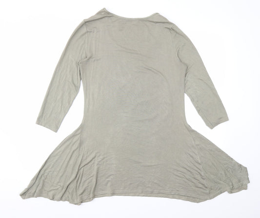 Womens UK Size 10 Femme Brown Basic T-Shirt