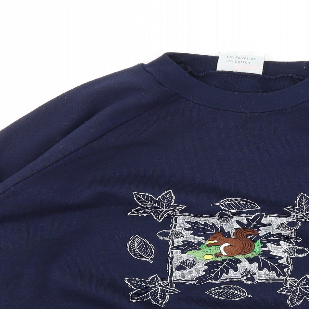 Womens UK Size L POPPY Blue Pullover Jumper